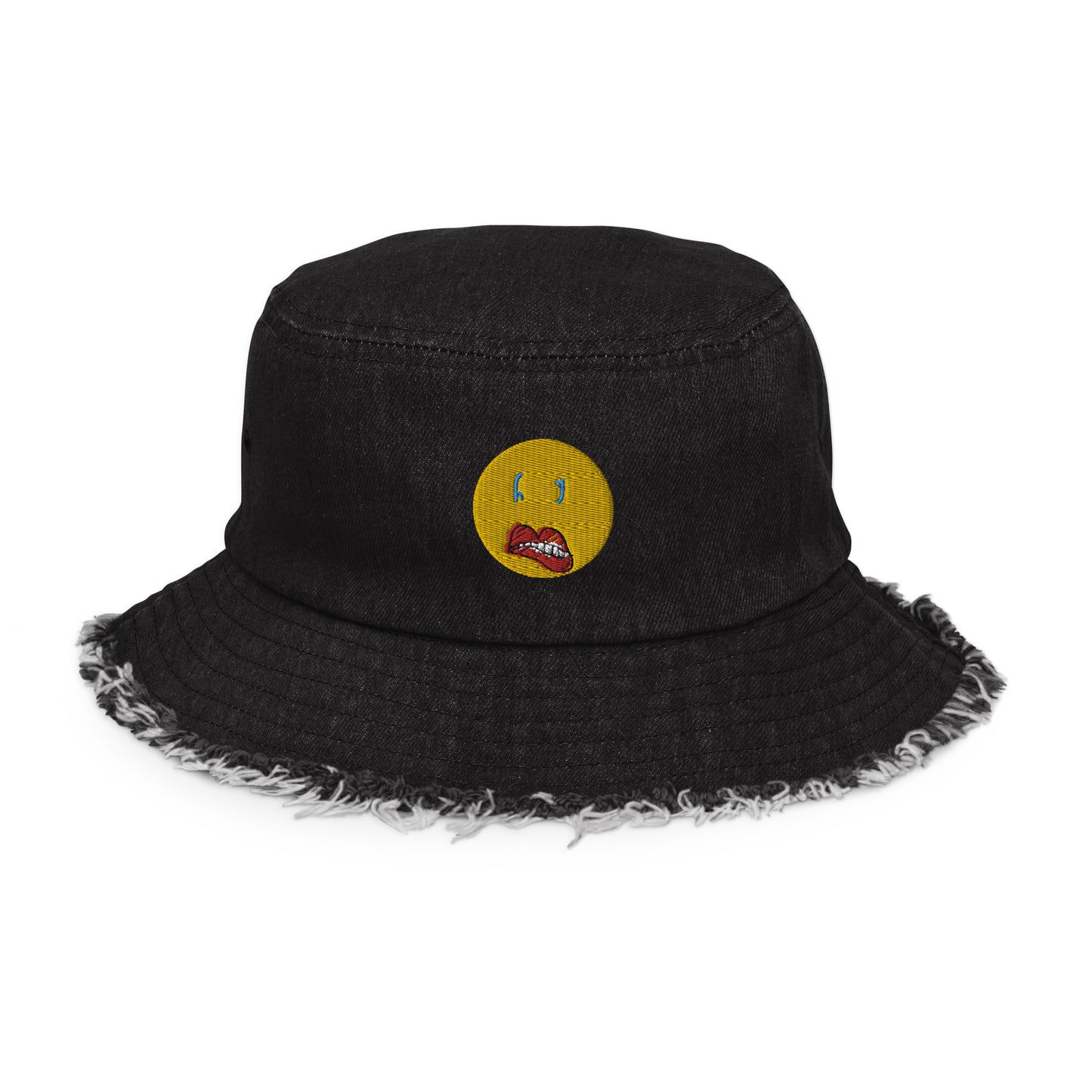 Reason Y  Distressed denim bucket hat